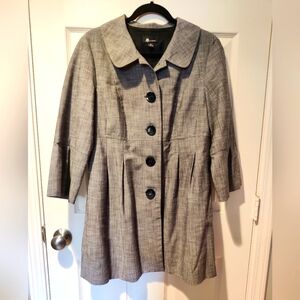 AB Studio Gray Trench Coat Flare Sleeves size 12